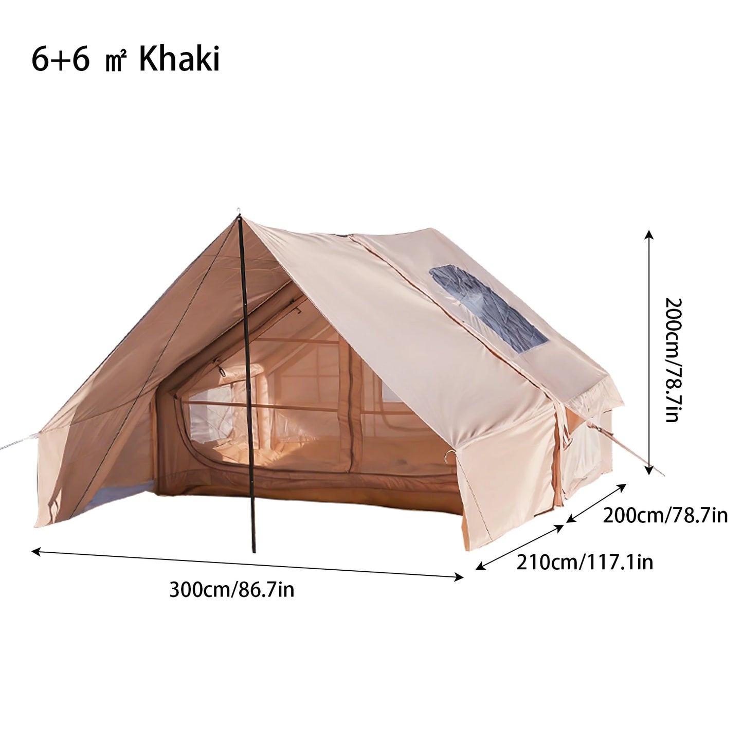 Pakicetus Inflatable Tent With Skylight Quick Setup Family Tent
