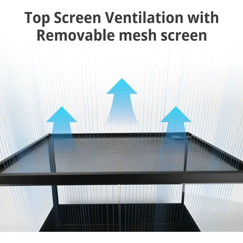Tempered Glass Reptile Tank 23 Gallon Dual Doors Top Vent