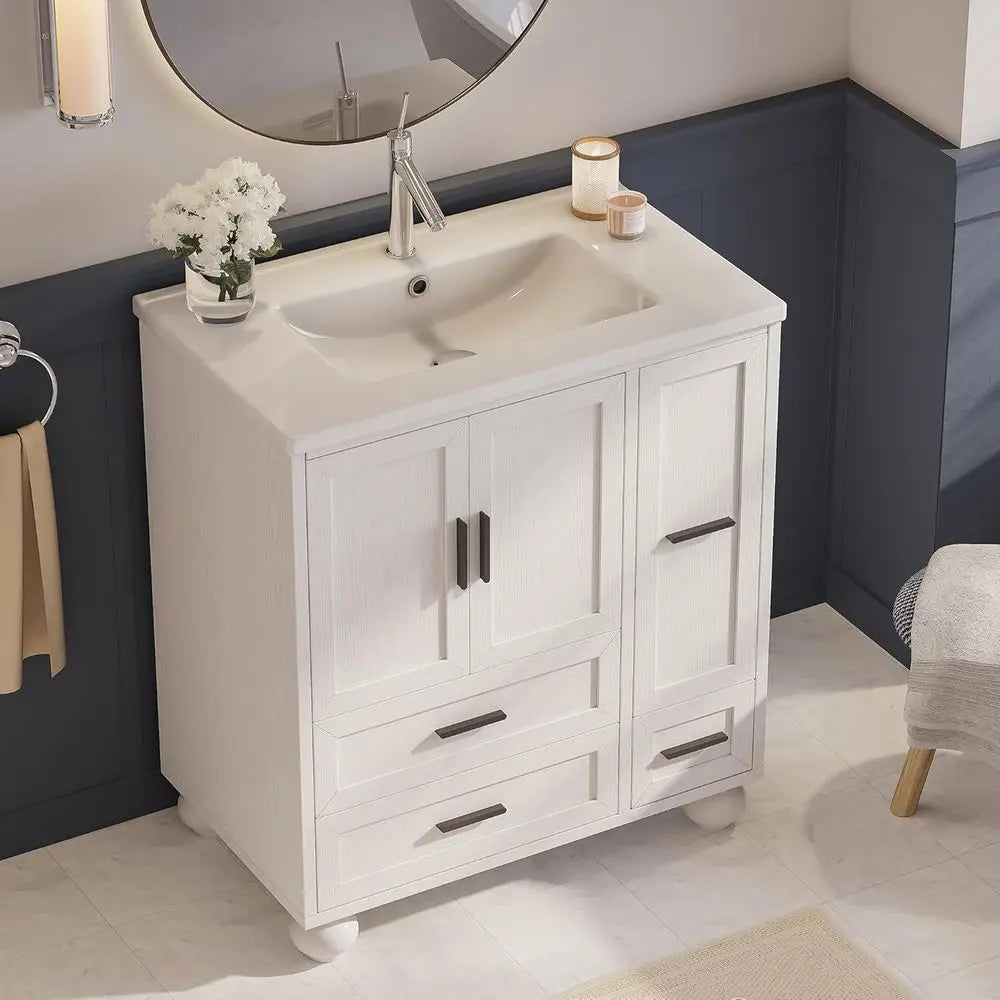 Bathroom Vanity With Sink Modern Cabinet With Pull Out Drawer