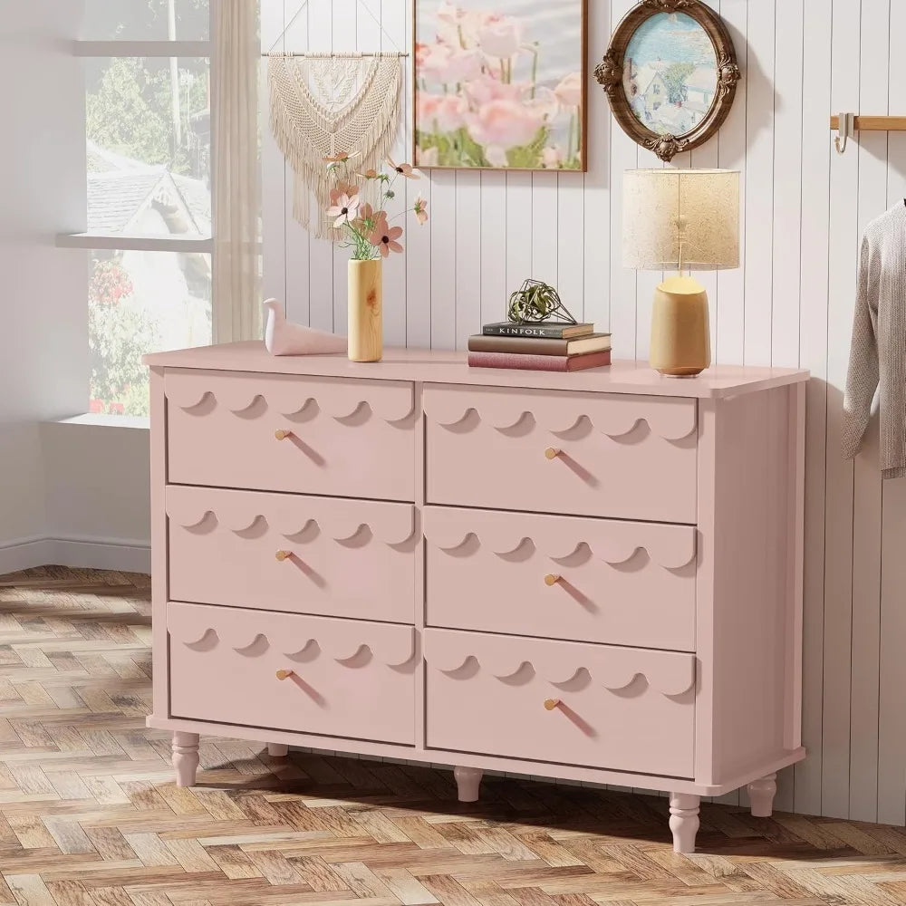 RBXC Bedroom Set Dresser and Nightstand Scalloped Design