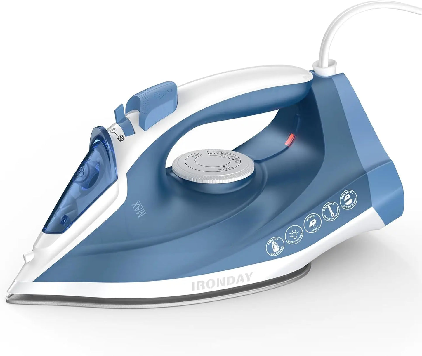 XMSJ 1200W Steam Iron With Nonstick Ceramic Soleplate Self Cleaning