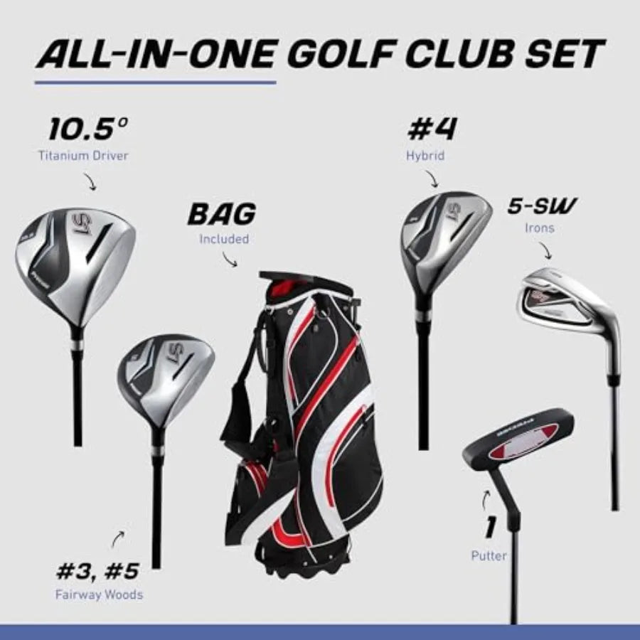 Golf Club Set For Men 18 Piece Putter Titanium Driver