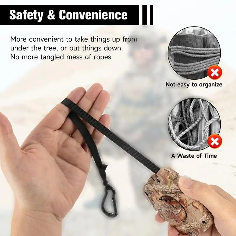 Retractable Bow Hoist Noiseless Tree Stand Bow Hunting Accessory