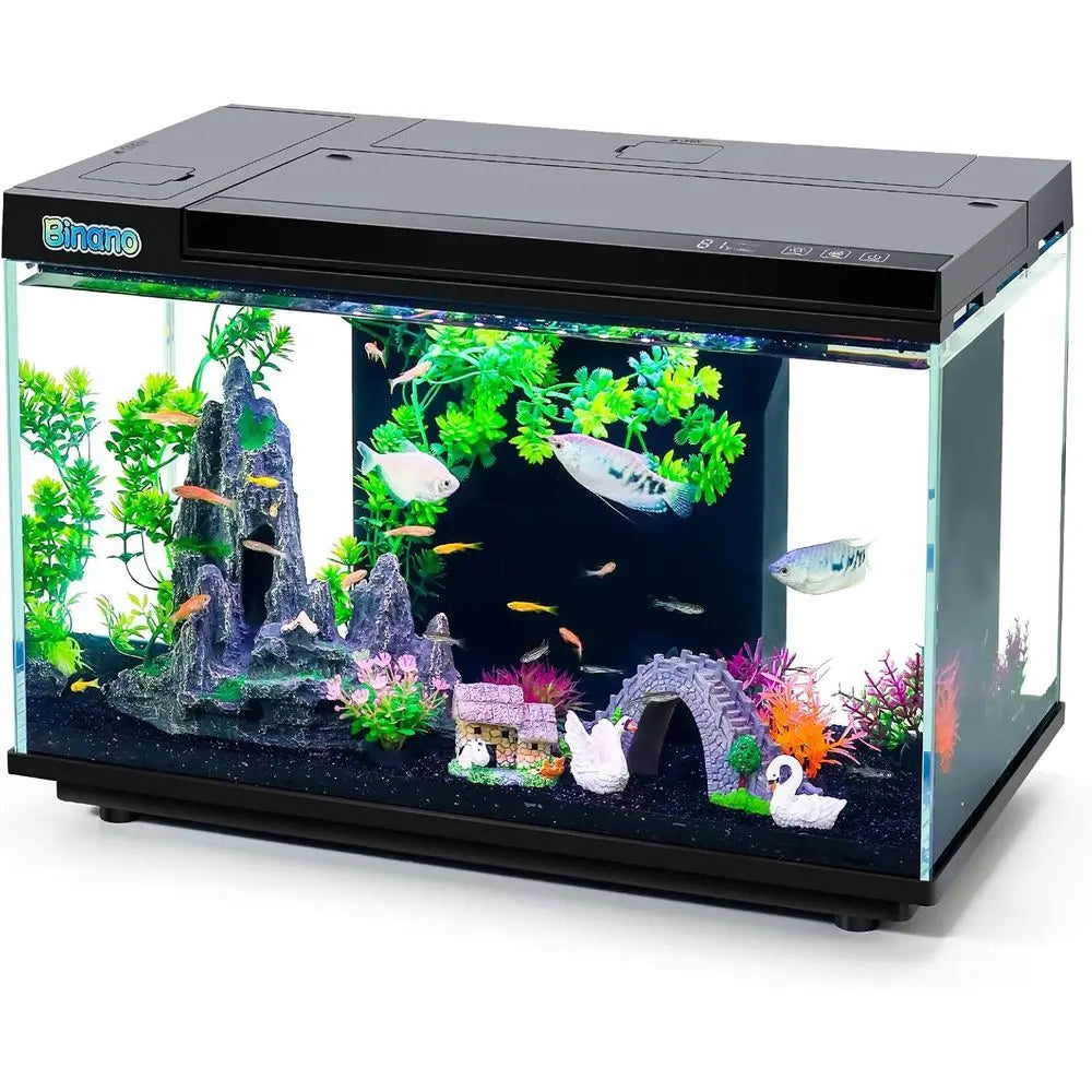 Rectangular Glass Fish Tank Kit With Temp Display And 3 Speed Pump