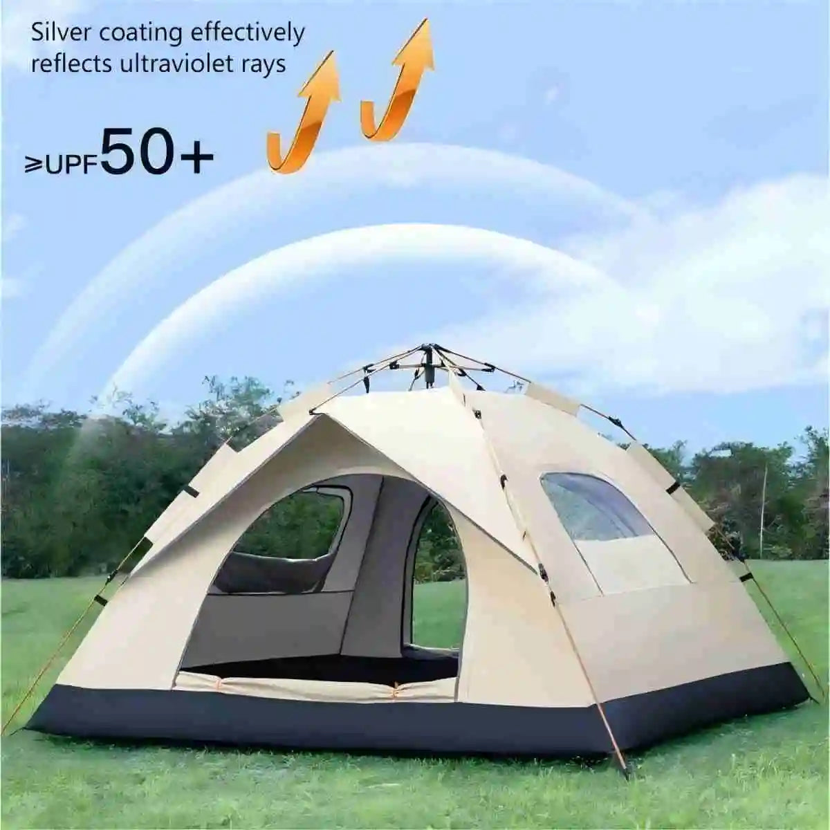 Pakicetus Outdoor Shelter Sunshade Camping Tent With Dual Doors
