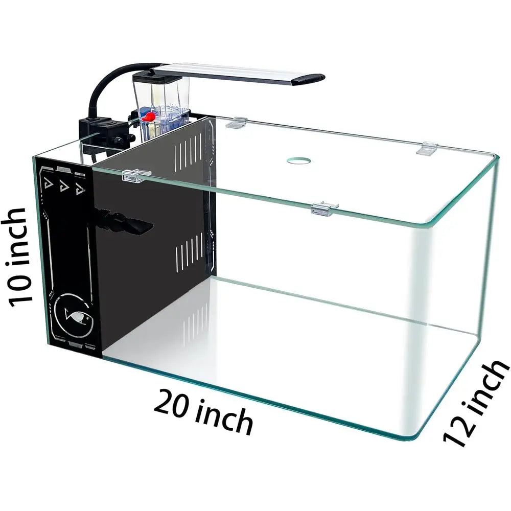 Rimless Saltwater Aquarium With Lid Protein Skimmer LED Light Kit