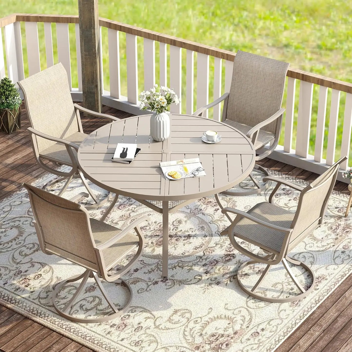 Five Piece Patio Dining Set For Four With Outdoor Table