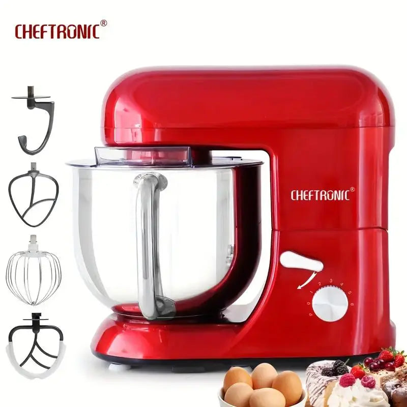 Cheftronic 6-Speed Tilt-Head Stand Mixer Stainless Steel Bowl