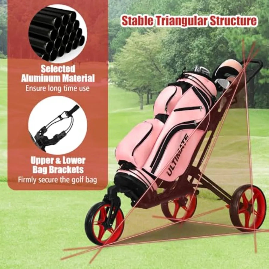 YAO HUI HUANG Foldable Golf Push Cart 360 Swivel Wheel
