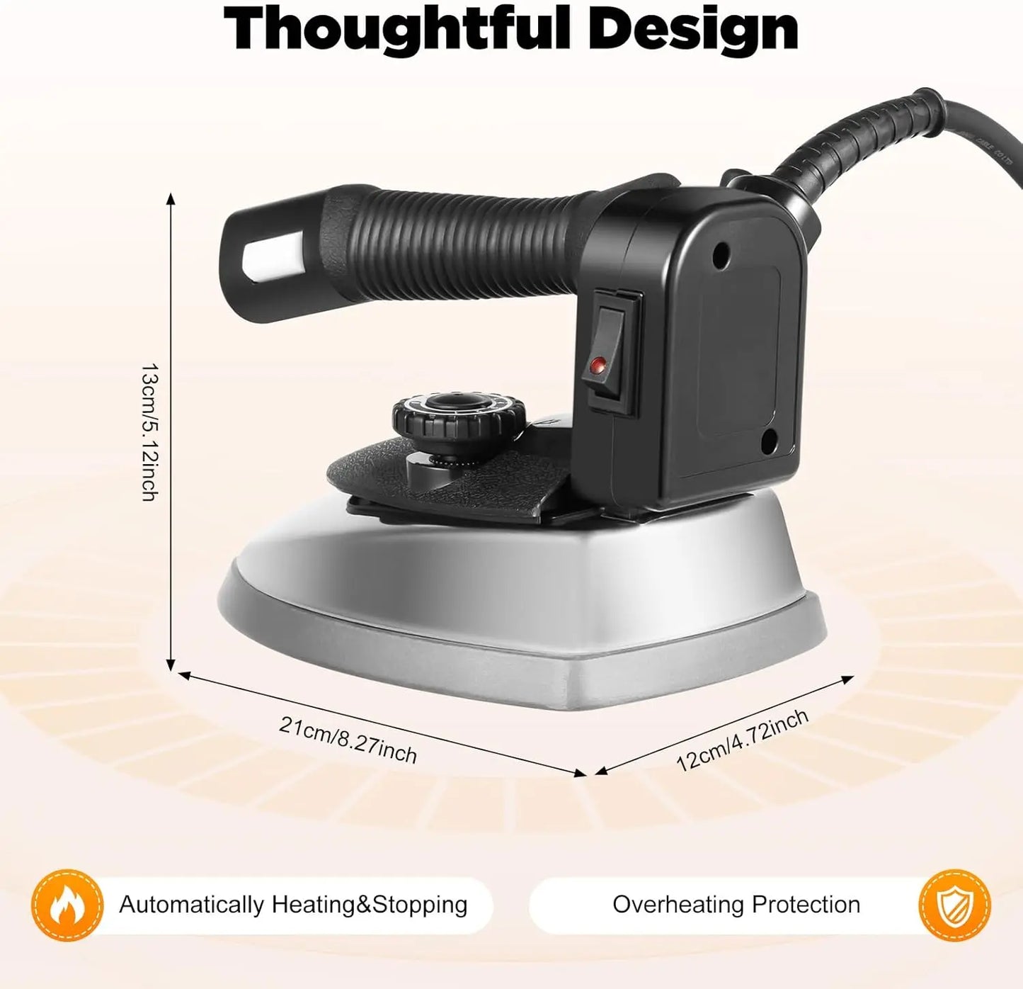 Bymaocar Industrial Gravity Feed Steam Iron For Garments