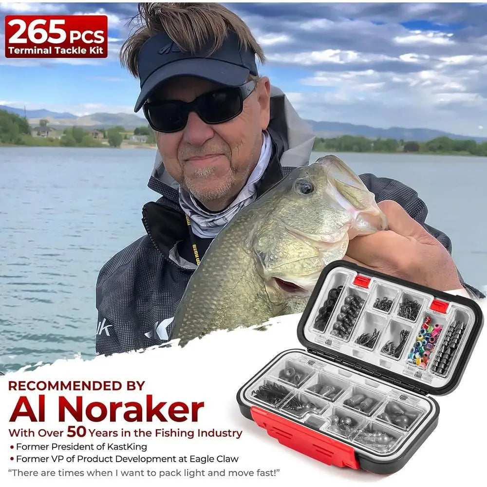 Complete Freshwater Fishing Kit Tackle Box With Hooks Weights Bobbers
