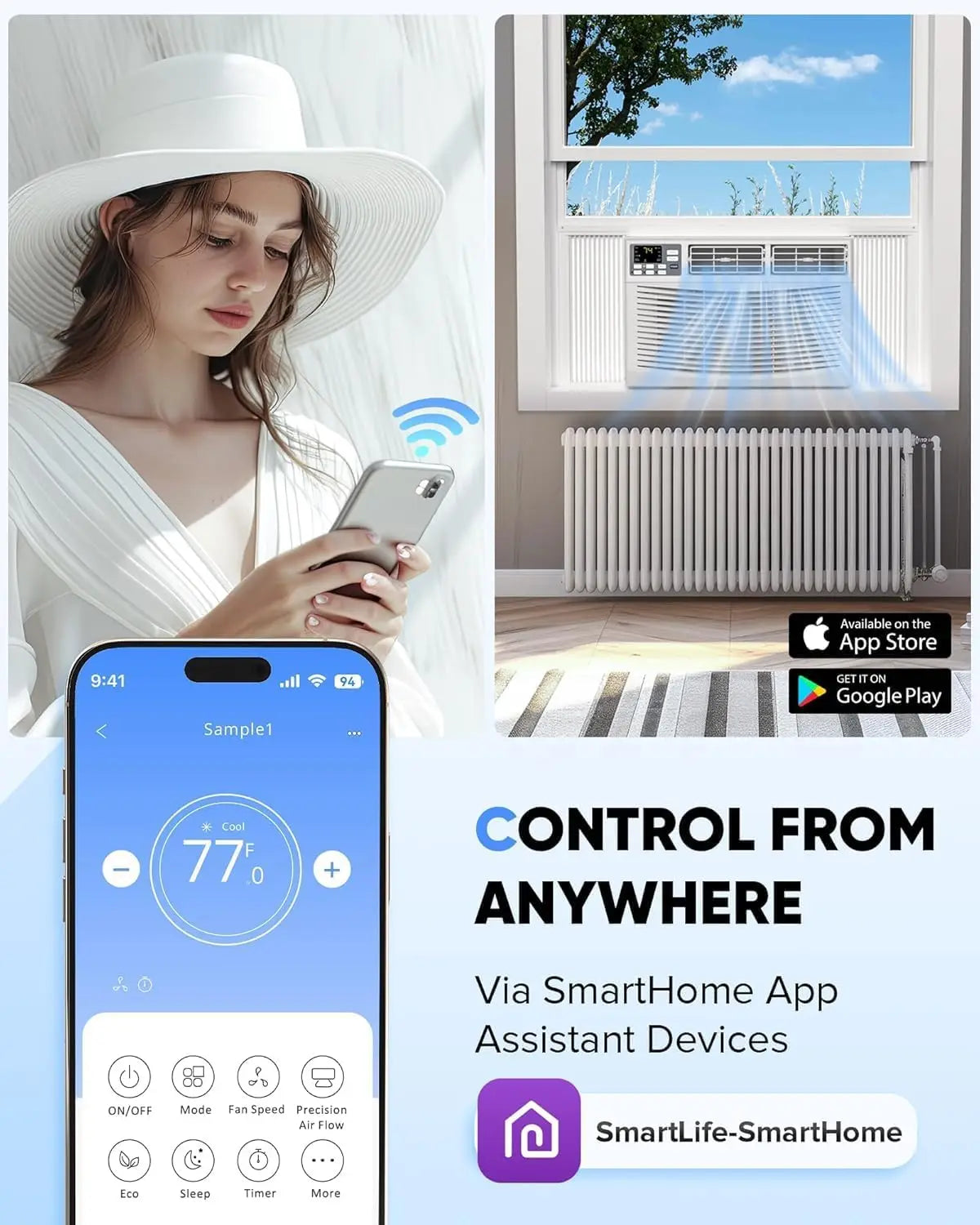 Acekool 3 In 1 Window Air Conditioner With WiFi Efficient
