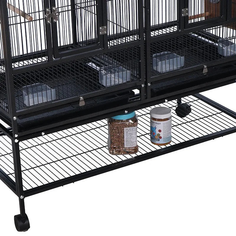 HiMISSCN Bird Flight Cage With Wheels And Perches